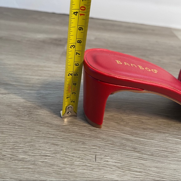 Bamboo | Red Vegan Leather Slides Sz 8 - Picture 8 of 8